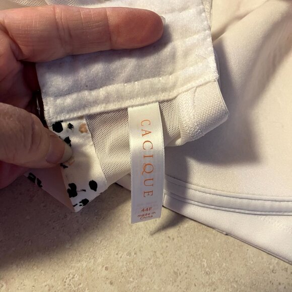 Cacique Women's Bra 44F Lightly Lined Full Coverage No-Wire White Floral - Picture 8 of 9